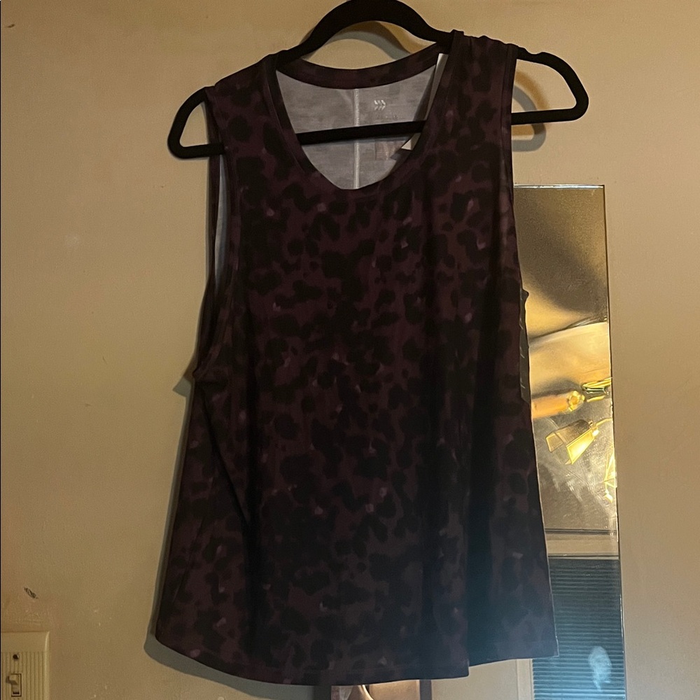 Purple animal print work out tank